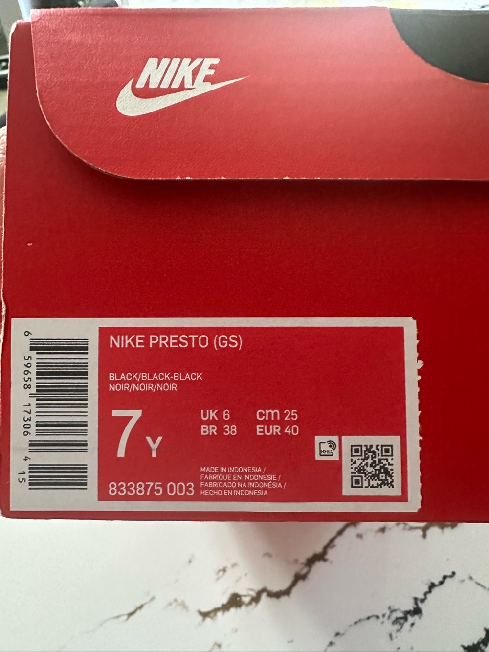 Nike Presto Boy's/Youth Running Shoes , Size 7Y, Black/Black - Picture 13 of 15